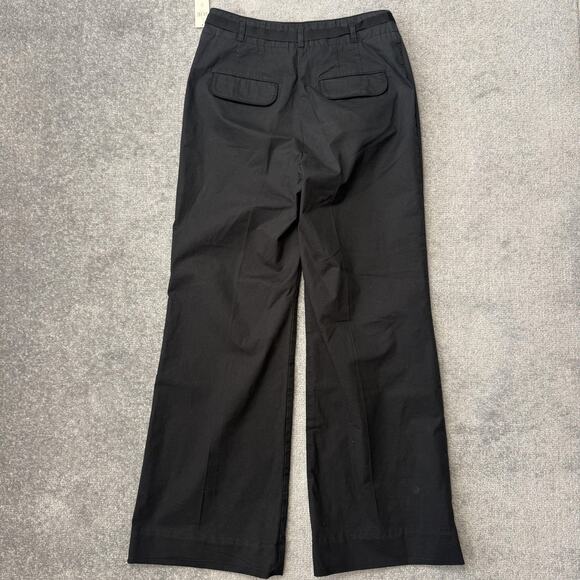Maeve Anthropologie Pants Womens 10 Black Wide Leg Tie Waist Stretch Cotton NWT - Picture 11 of 13